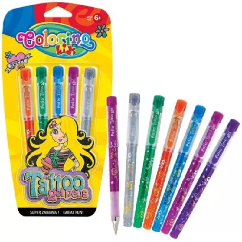 Colorino Kids Gel Tattoo 5 spalvų lizdinė pakuotė