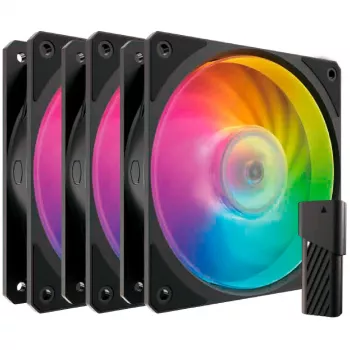 3 vnt. komplektas COOLER MASTER Mobius 120P ARGB ventiliatorių