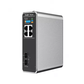 Valdomas L2 tinklo jungiklis RUIJIE RG-NIS2100-4GT2SFP-HP — 4× Gigabit RJ45, 2× SFP, PoE++ (180 W), montuojamas ant stovo, sienos ar DIN bėgio