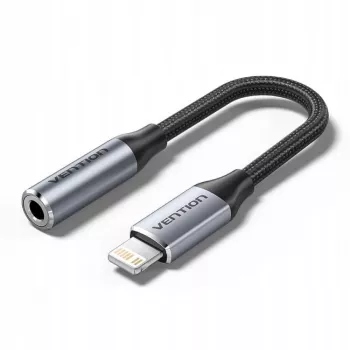 Garso adapteris Vention Lightning į 3,5 mm BMBHA, laidinis adapteris su 0,1 m kabeliu, pilkas