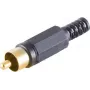 RCA (Cinch) kištukas ShiverPeaks 51400-SG — juodas korpusas, paauksuoti kontaktai