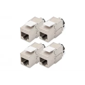 Digitus Cat. 6A ekranuotas Keystone modulis 4 vnt sidabrinis RJ-45