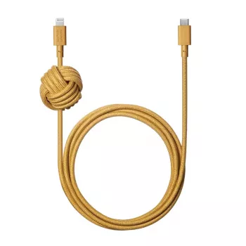 USB-A į Lightning laidas Native Union Night Cable — 3 m, geltonas