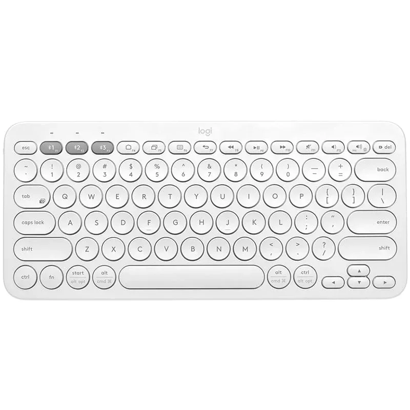 Logitech K380 belaidė klaviatūra, Bluetooth 3.0, vokiškas išdėstymas, off-white