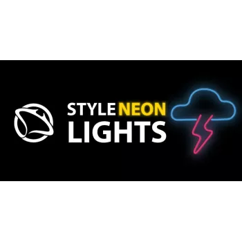 Neoninis ženklas MANTA SNL71BL Debesėlis su žaibu mėlyna‑rožinė – dekoratyvinis LED neonas