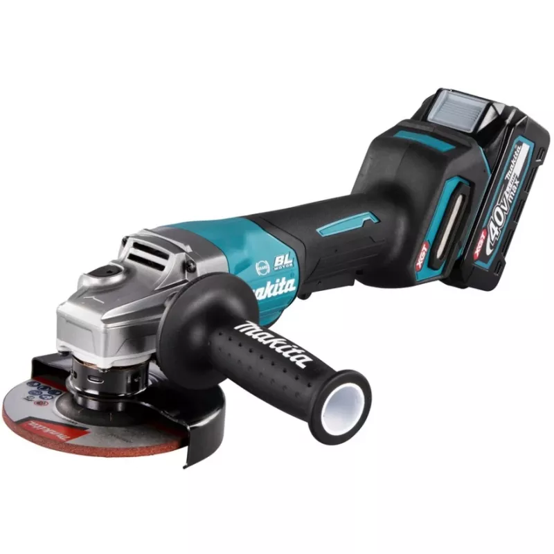 Makita GA013GM201 - Kampinis šlifuoklis - Belaidis - 125 mm - 2 akumuliatoriai, įkroviklis - 40 V (GA013GM201)