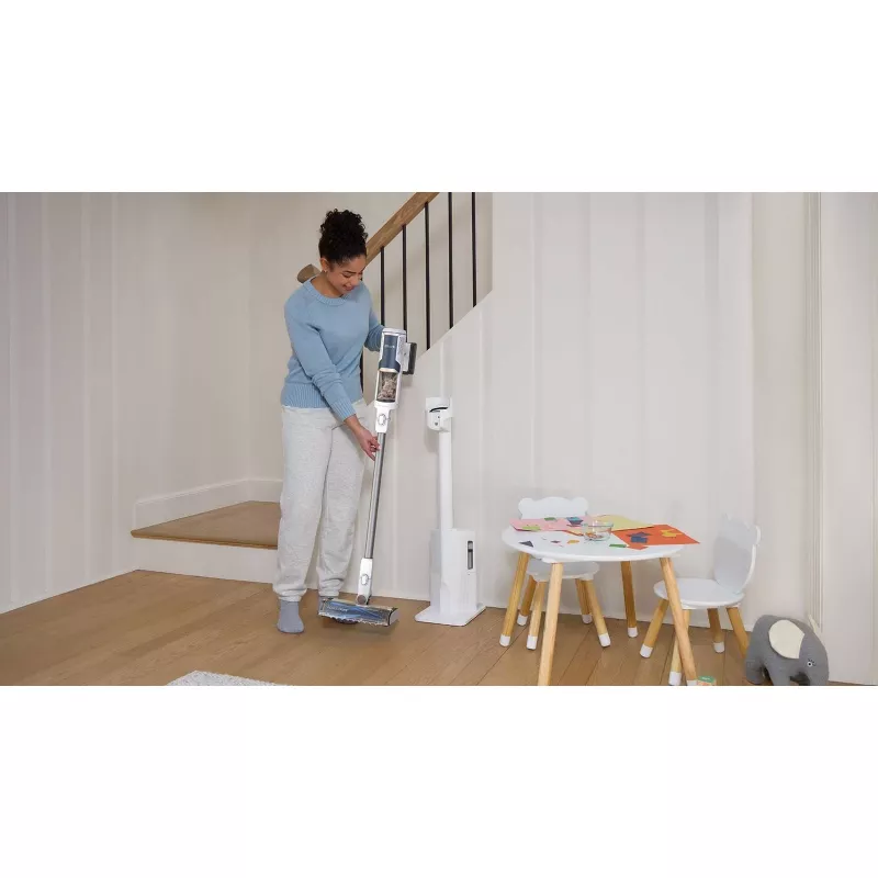 Sharkclean BU3521EU 2-in-1 lazdelinis dulkių siurblys ir elektrinis šluotražis, belaidis, be maišelio, 21,6 W, mėlynai baltas