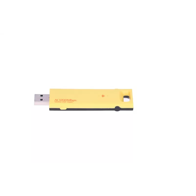 USB belaidis adapteris Extralink U1200AC AC1200 dviejų juostų, geltonas plastikas