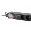 Lanberg PDU-PRO-07E-0200-BK 1U galios skirstytuvas 6x kištukiniai lizdai, 2 m laidas