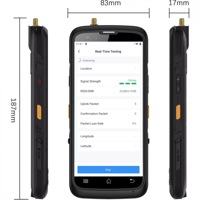 Nešiojamas LoRaWAN ir Wi‑Fi lauko testeris Milesight FT101-868M