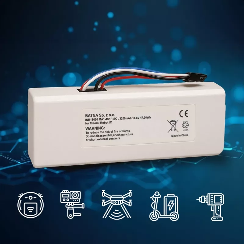 Akumuliatorius Xiaomi Robot 1C P1904-4S1P-MM, 3200mAh, 47,36Wh, STYTJ01ZHM Mijia 1C P1904-4S1P-MM (Dreame MC1808)