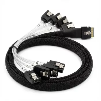 Vidinis kabelis BROADCOM x8 8654 į 8×1 SATA, 1 m ilgio