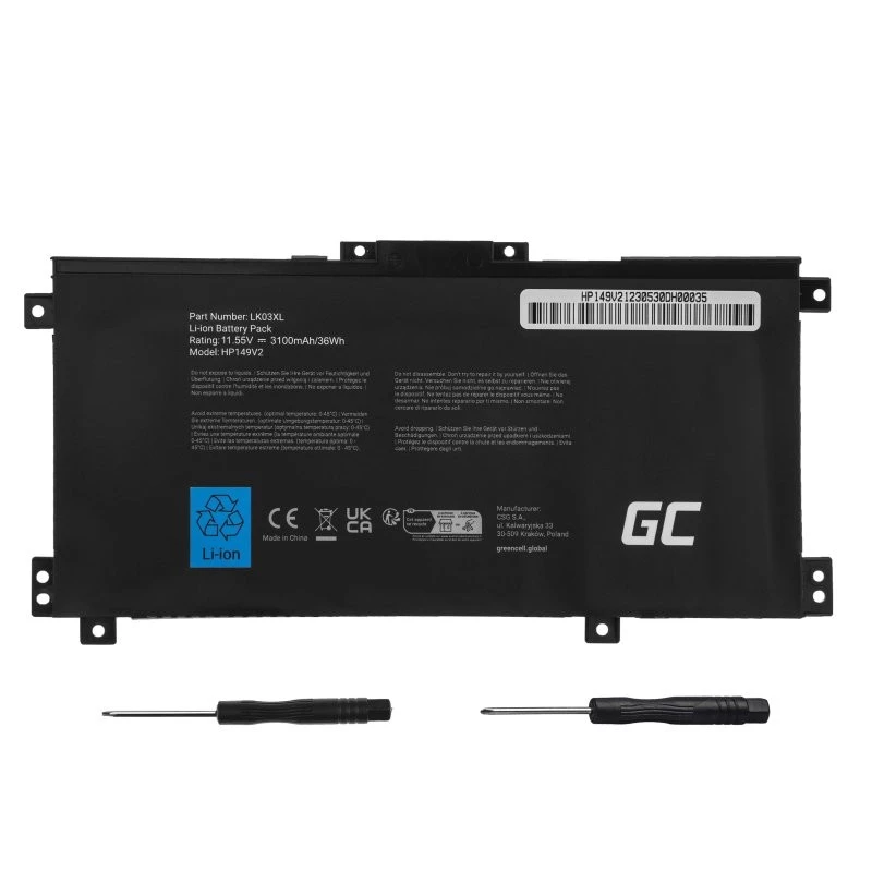 Baterija Green Cell HP149V2, skirta HP Envy x360 15-BP 17-AE