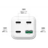 MediaRange MRMA124 greitasis kroviklis 100W, 3x USB-C, 100–240V, 1,5 m laidas, baltas