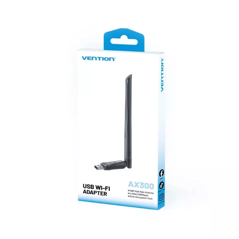 Vention AX300 USB Wi-Fi 6 2.4GHz BK tinklo adapteris