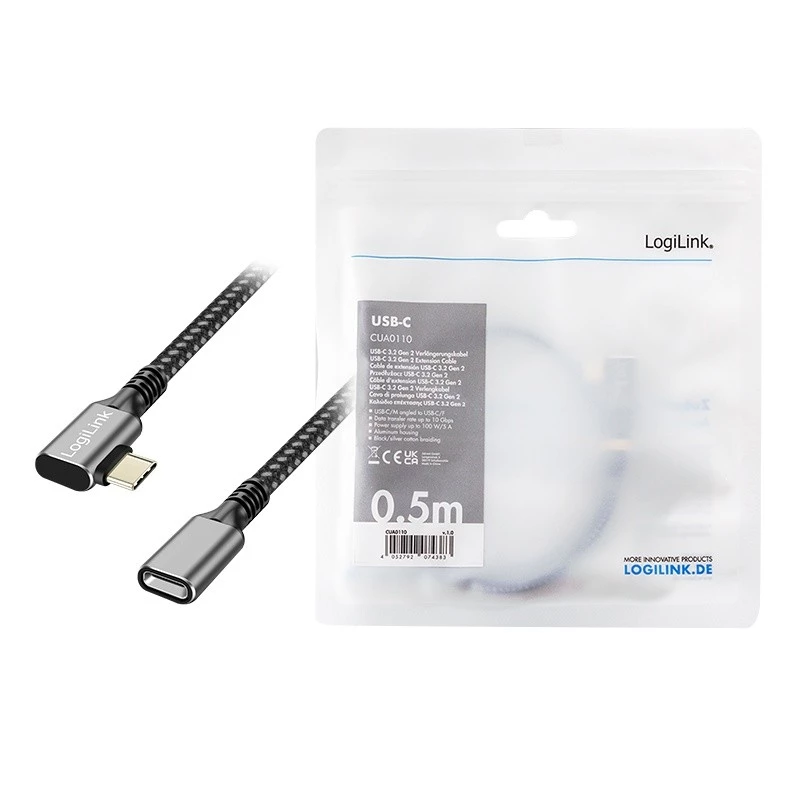 USB3.2 Gen2 Type-C į USB-C/F, PD, AV, 0,5m ilginimo laidas