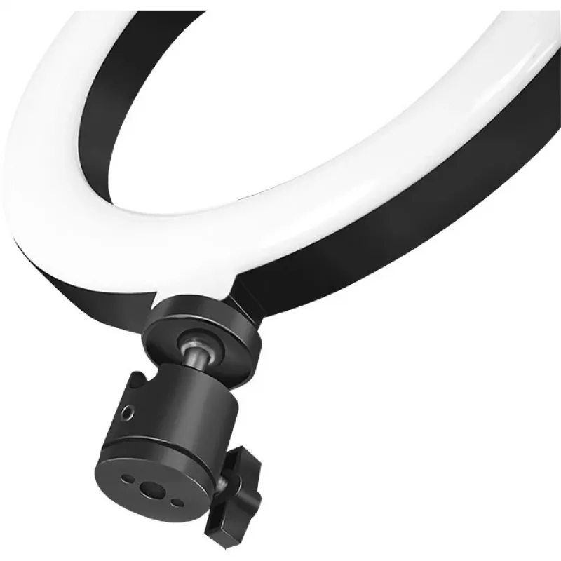 LogiLink AA0151 LED žiedinė lempa išmaniesiems telefonams, Ø 200 mm, 3 šviesos spalvos režimai, reguliuojamas ryškumas, 1/4 colio stovo sriegis, su telefono laikikliu, USB, 1,8 m laidas, juodos spalvos