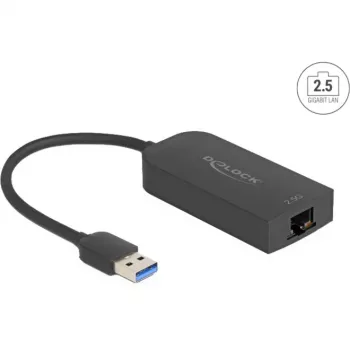 DeLOCK 66045 USB 5 Gbps Type-A į 2.5 Gigabit LAN RJ45 adapteris, 0,15 m, juodas