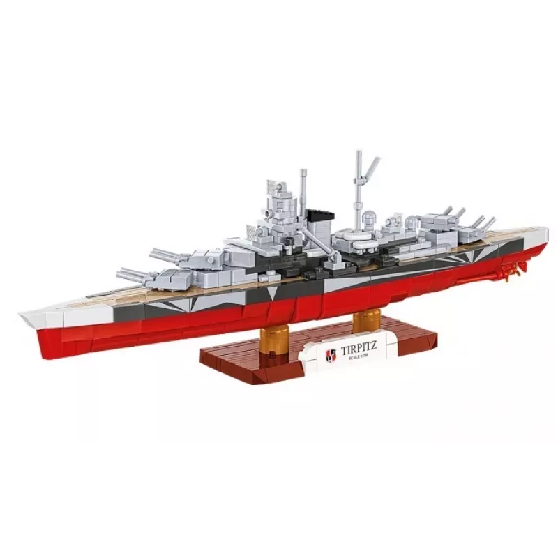 Konstruktorius Cobi Battleship Tirpitz – 593 detalės, mastelio modelis su demonstravimo stovu
