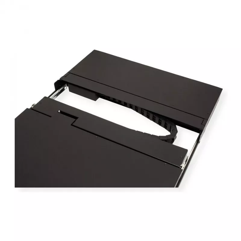 Rack konsolė VALUE 26.99.0123, 17 colių (43,2 cm) LCD, 1280×1024, 1U, prancūziška klaviatūra, juoda
