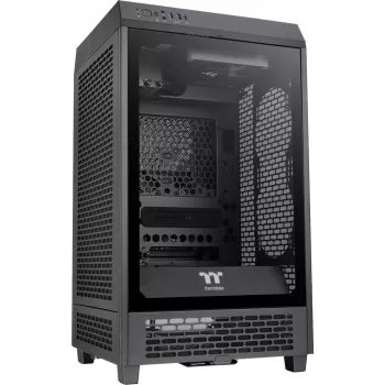 Thermaltake The Tower 200, Mini Tower korpusas, juodas, grūdintas stiklas