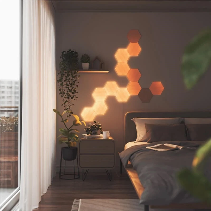 Nanoleaf Elements Wood Look Hex Exp Pk 3 – medžio efekto šešiakampiai plėtiniai