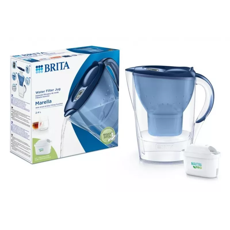 BRITA Marella vandens filtro ąsotis 2,4 l, mėlynas, su MAXTRA PRO keičiama kasetė