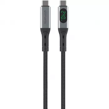 USB-C laidas 4smarts 541438 USB4 Gen 2x2 1,5 m juodas pilkas