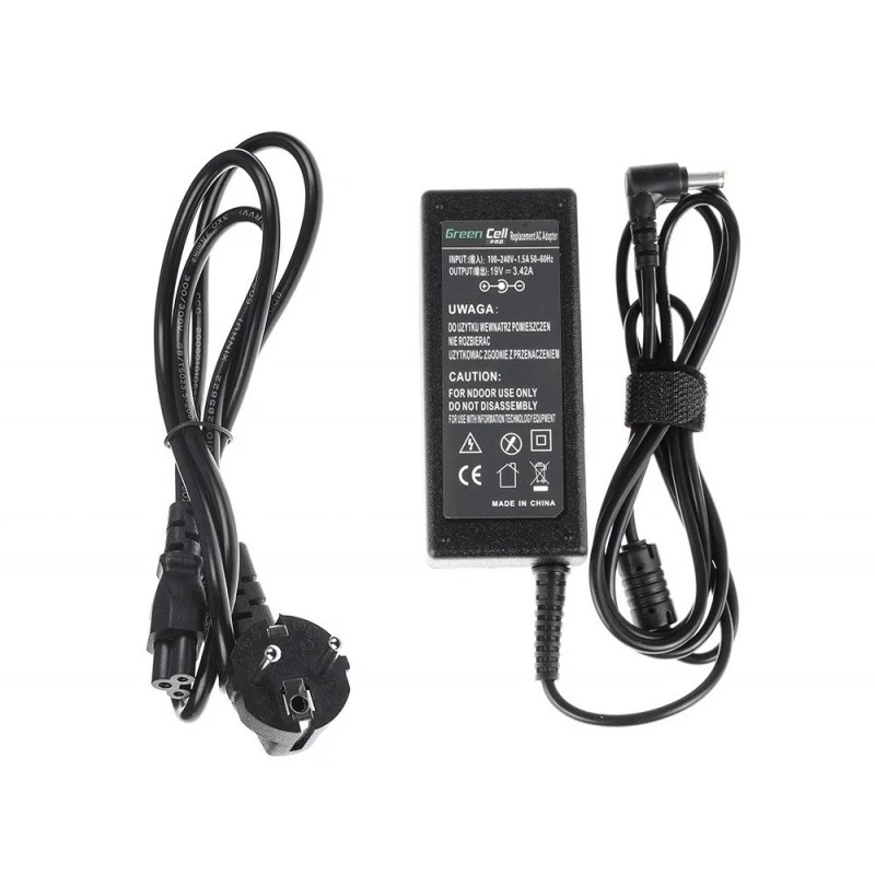 Maitinimo adapteris Green Cell AD01P — 60 W, 19 V 3,42 A, nešiojamojo kompiuterio maitinimo šaltinis, juodas