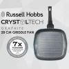 Griddle keptuvė Russell Hobbs RH01861EU7 28 cm Crystaltech – nelipni dangtis, plokščia grilio keptuvė