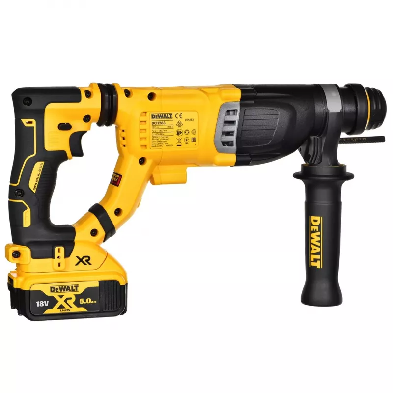 18V XR bešepetėlis rotacinis plaktukas su 1x5.0Ah baterija; 3J; 28 mm