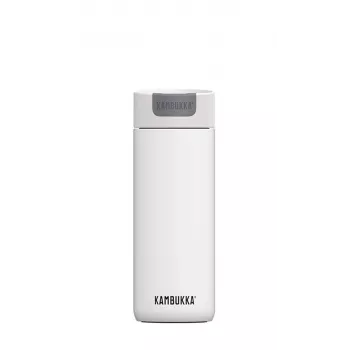 Termopuodis Kambukka Olympus 500 ml baltas – nerūdijantis plienas 18/10, vakuuminė izoliacija, apsauga nuo išsiliejimo, neslystantis dugnas