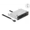 DeLOCK 91708 kortelių skaitytuvas USB 2.0 vidinis juodas pilkas CF SD MicroSD