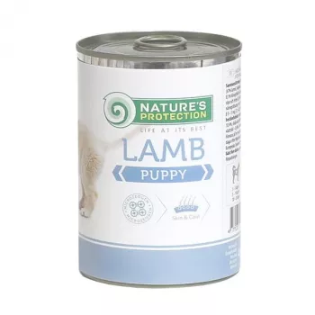 Šlapias ėdalas šuniukams Nature’s Protection Puppy Lamb 400 g – pilnavertis konservuotas ėdalas su ėriena
