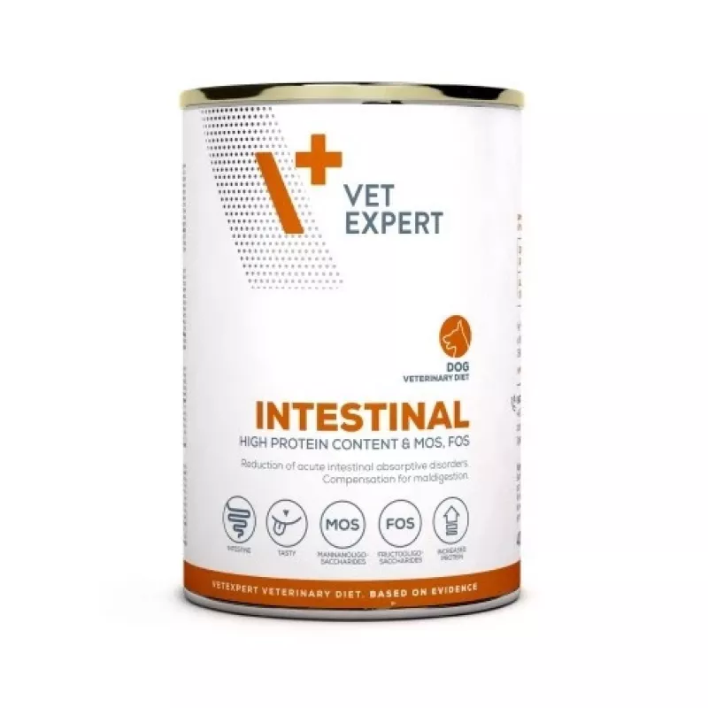 Šlapias šunų ėdalas VETEXPERT Veterinary Diet Intestinal 400 g, paukštiena, be grūdų, skirtas atsigavimui po virškinimo trakto operacijos
