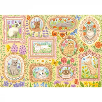 Dėlionė Schmidt Spiele Noble Cats in Blossom, 1000 dalių, modelis 59792