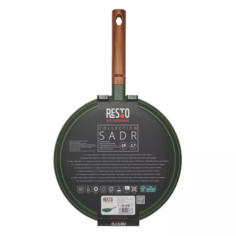 Plokščia blynų keptuvė RESTO 93712 – 28 cm skersmuo, 2,7 cm aukštis