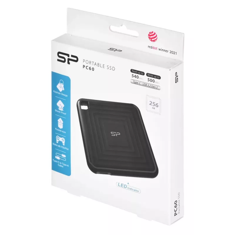 Silicon Power PC60 256 GB USB Type-C 3.2 Gen 2 (3.1 Gen 2) juodas