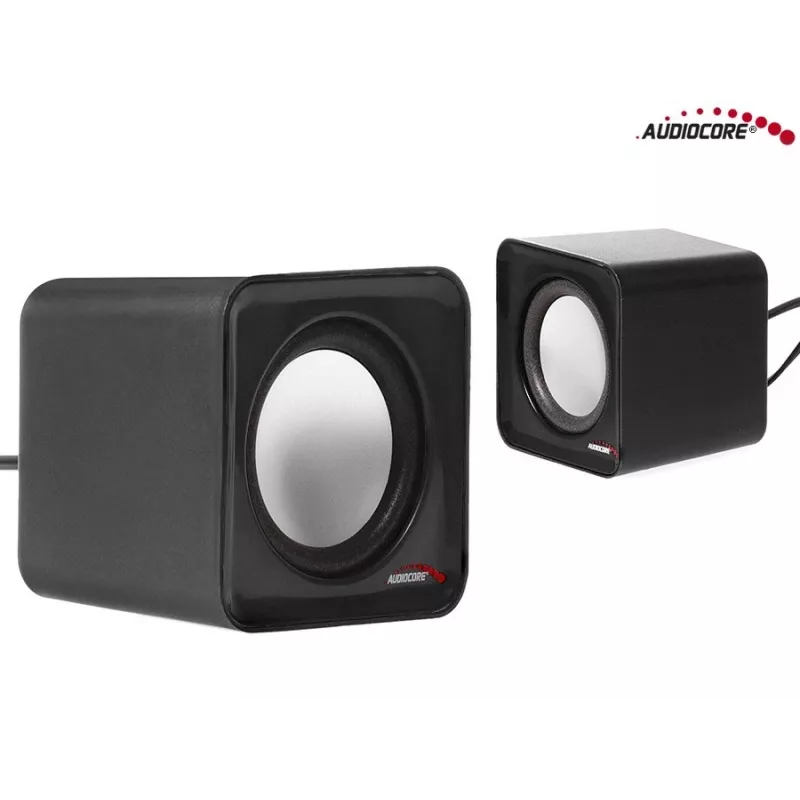 Garsiakalbis 2 krypčių PC Audiocore AC870 B — 3 W RMS, laidinis USB maitinimas, 3.5 mm įvestis, 2.0 kanalai