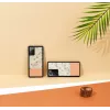 Apsauginis dėklas Samsung Galaxy Note 20 Ultra iš medžio ir polikarbonato – Rožinė gėlė ant juodo