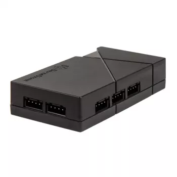 Ventiliatorių greičio valdiklis SilverStone LSB01 – 3 kanalų rankinis valdiklis, juodas, plastikinis korpusas, 46×19 mm