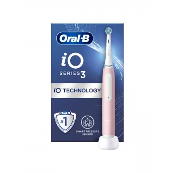 Oral-B iO3 serijos įkraunamas elektrinis dantų šepetėlis, suaugusiems, 1 antgalis, 3 režimai, Blush Pink