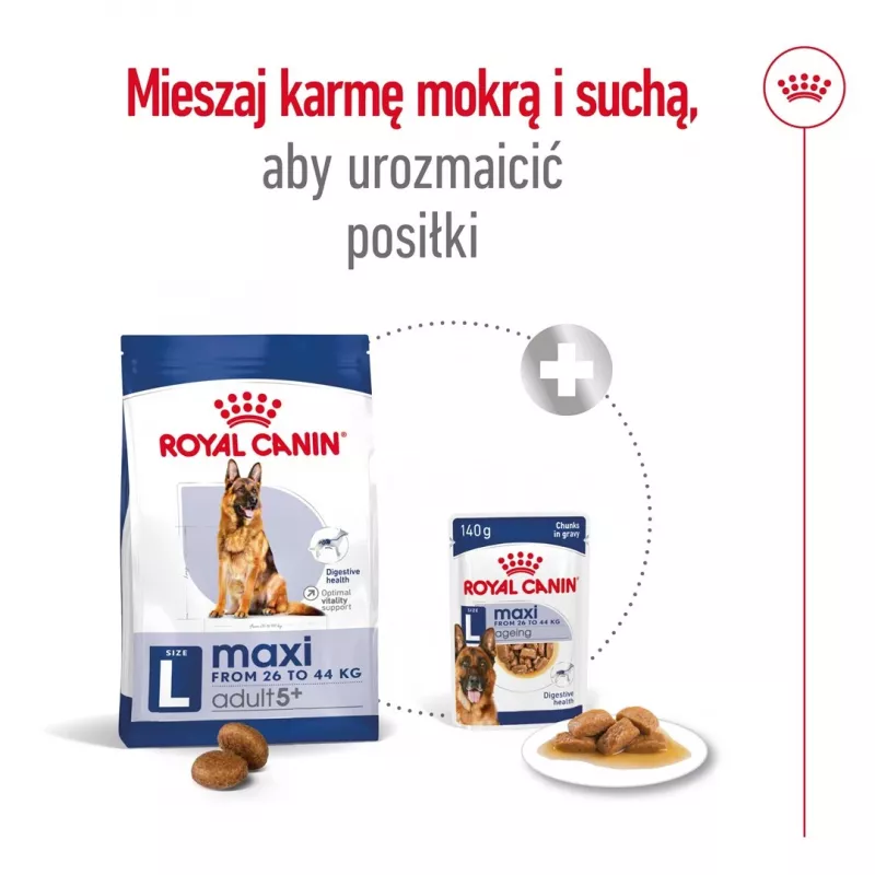 Sausas šunų ėdalas Royal Canin Maxi Adult 5+ 15 kg – vištiena