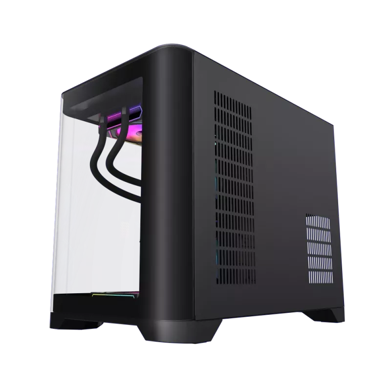 Gamemax HYPE-M BK korpusas | Juodas | Micro-ATX | Be maitinimo šaltinio