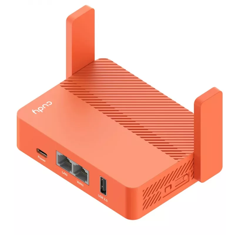 Nešiojamas maršrutizatorius Cudy AC1200 (TR1200) – Oranžinis, maitinamas iš tinklo, 1x RJ-45 LAN/WAN, USB 2.0