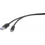 Renkforce RF-4536472 USB laidas 0,3 m USB 3.2 Gen 2 (3.1 Gen 2) USB A USB C juodas (RF-4536472)