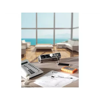 Bachmann Desk2 kištukinis lizdas 3 × F tipas aliuminis