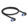 Tinklo kabelis DeLOCK RJ45 Cat.6A S/FTP stačiu kampu 1 m juodas