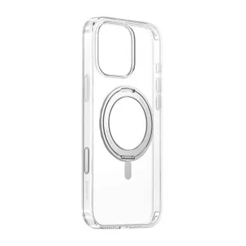 Magnetinis dėklas Baseus SkyRing 360° iPhone 16 Pro – permatomas, su 360° besisukančiu žiedu
