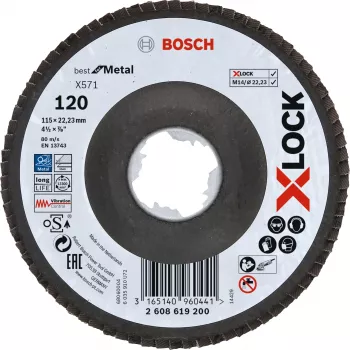 Šlifavimo diskas Bosch X-LOCK X571 BEST FOR METAL 2608619200